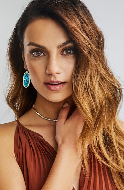 Kendra Scott Faceted Danielle Drop Earrings In Bronze Veined Turquoise/gold