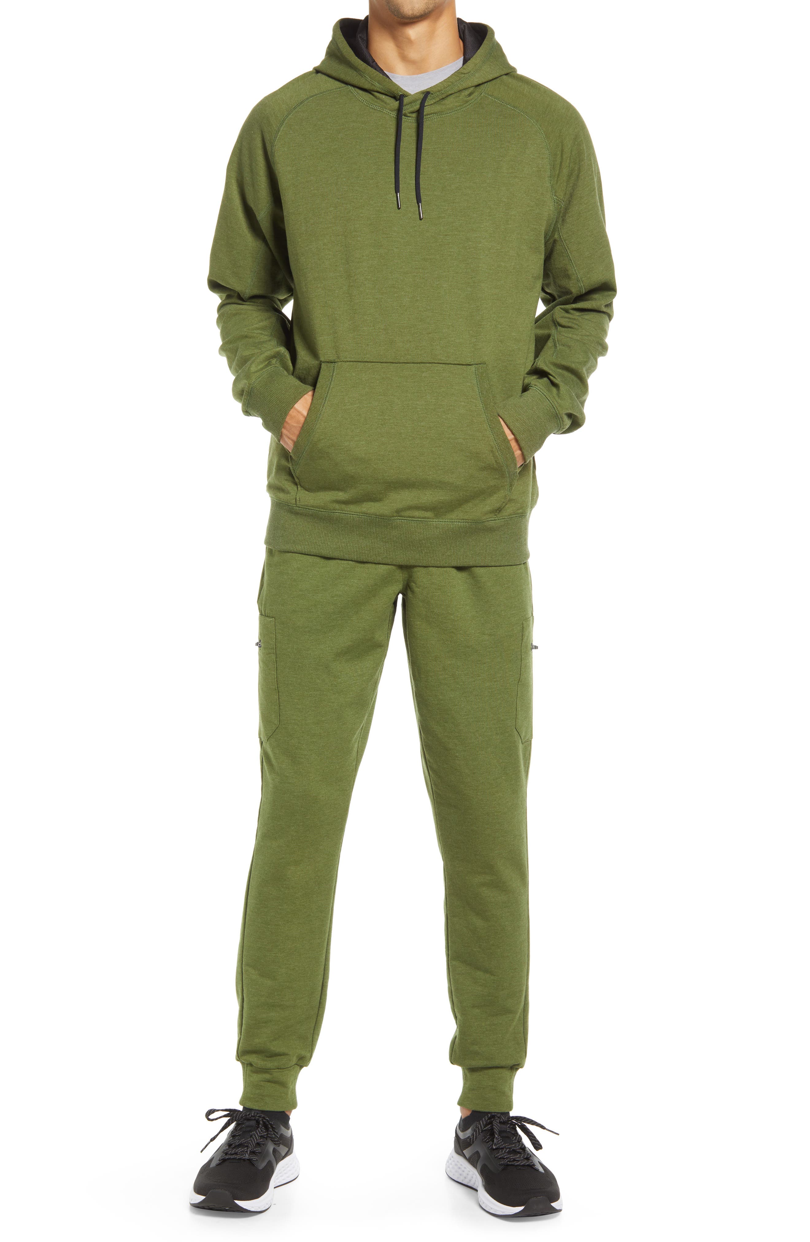 fleece cargo joggers mens