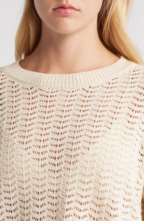 Shop Billabong Sunlit Open Stitch Sweater In White Cap