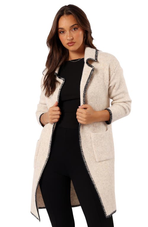 Petal And Pup Petal & Pup Oaklynn Whipstitched Sweater Coat In Neutral