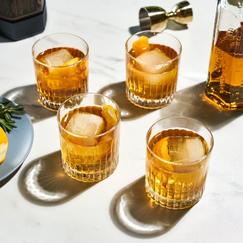 Viski Reserve Milo Crystal Rocks Glasses Set Of 4 In Clear