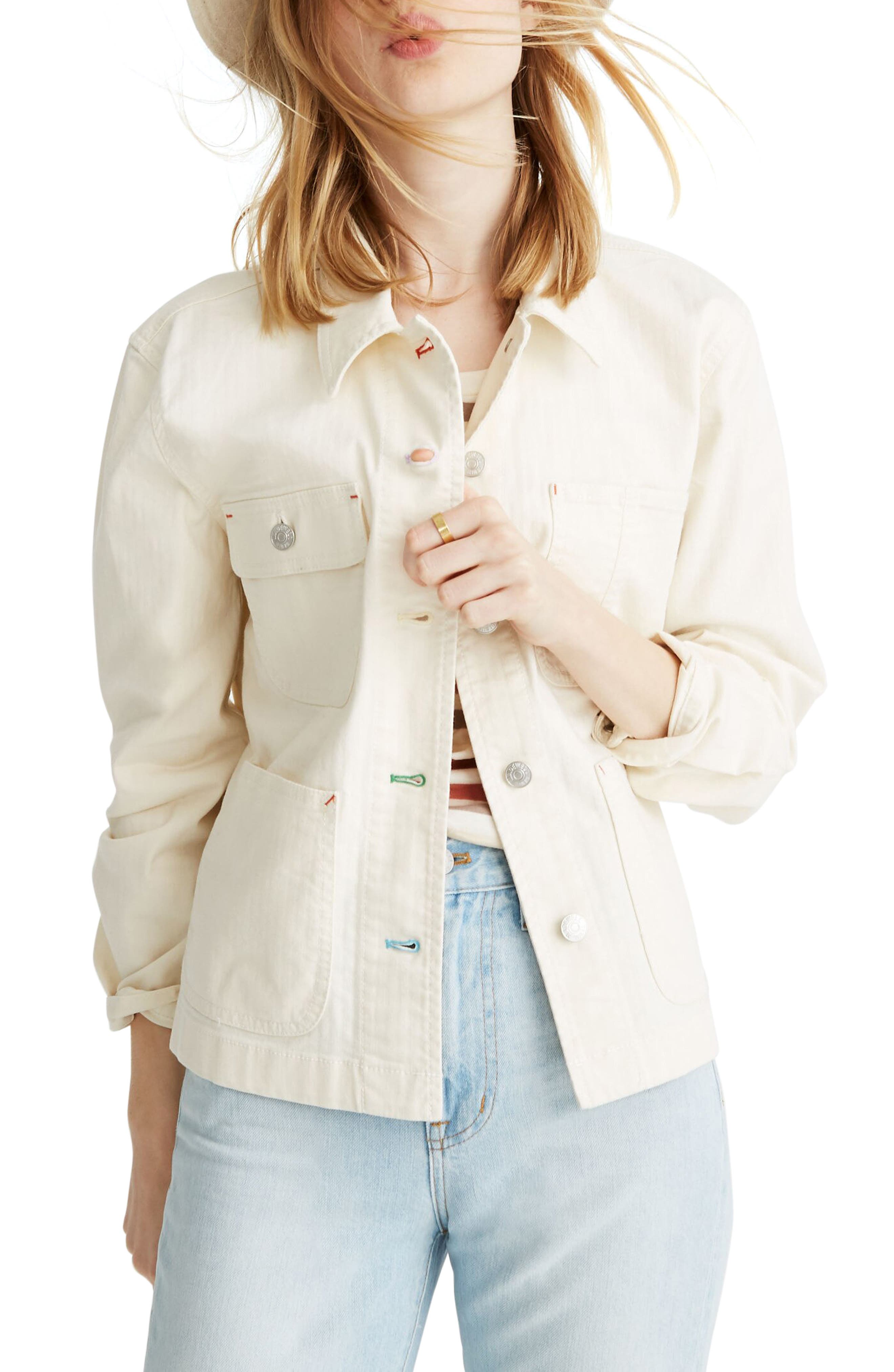 madewell denim patch pocket chore coat