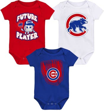 Chicago Cubs Newborn Power Hitter Short Sleeve Bodysuit - White