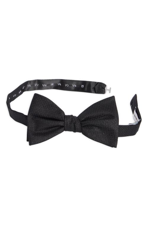 Nordstrom Lorraine Solid Textured Silk Bow Tie in Black 