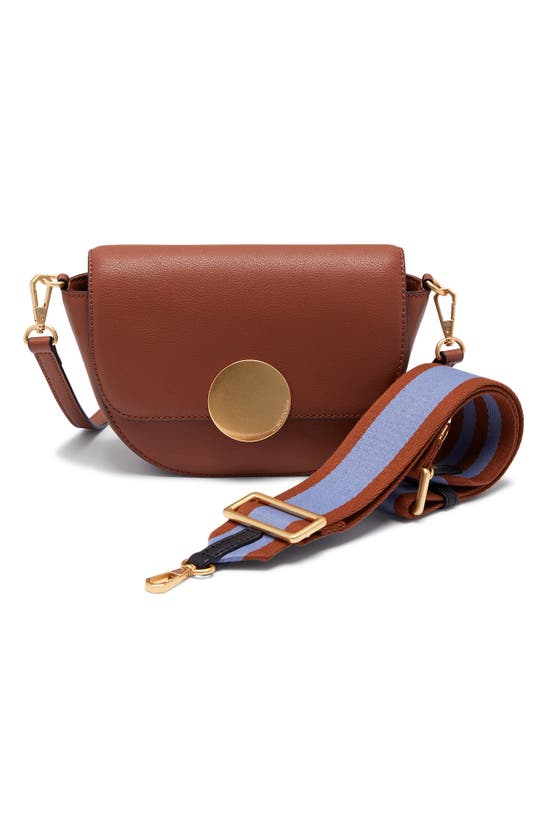 Shop Oryany Lottie Leather Saddle Crossbody Bag In Toffee Tan