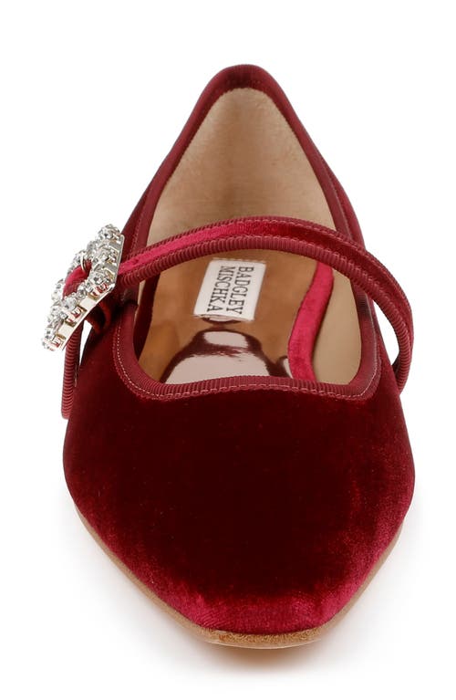 Shop Badgley Mischka Collection Brystol Mary Jane Flat In Red Velvet