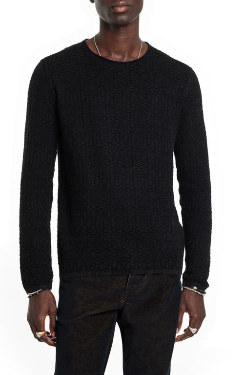 John Varvatos Riley Textured Sweater in Black 