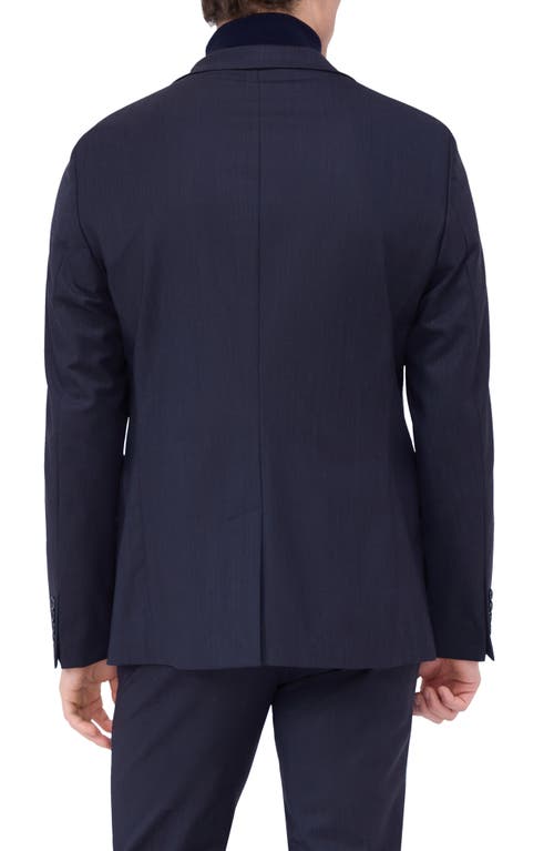 Shop Bugatchi Solid Stretch Wool Travel Blazer In Navy