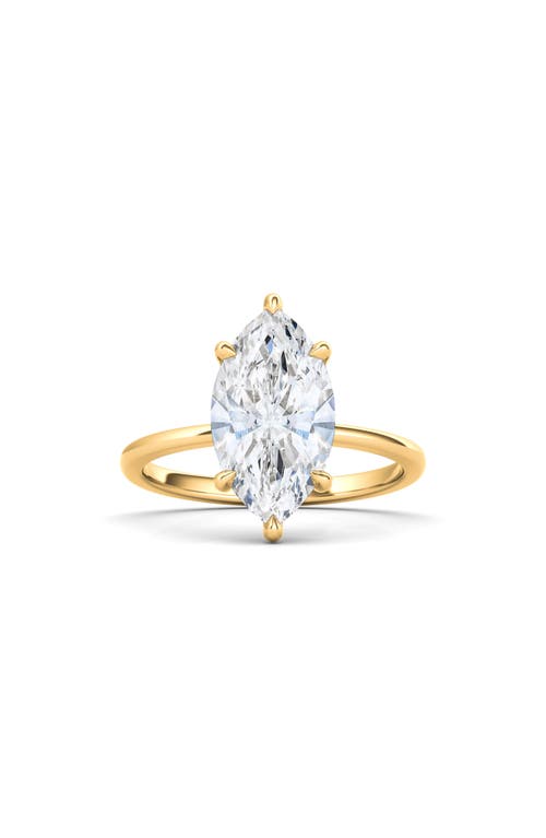 Hautecarat Marquise Cut Lab Created Diamond Ring In 2.50 Ctw 18k Yellow Gold