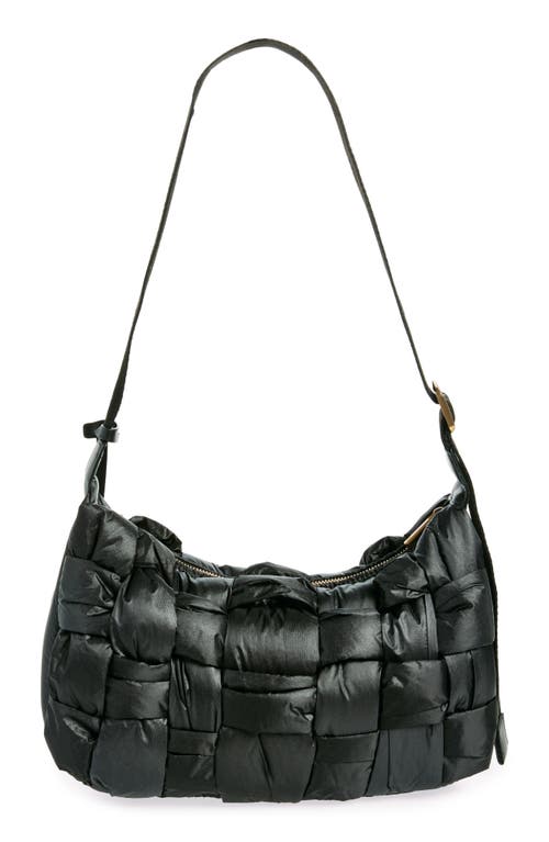 Sam Edelman Elcie Woven Hobo Bag In Black
