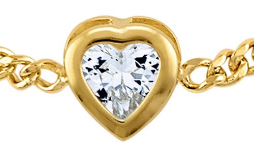 Fzn Heart Charm Bracelet In White Sapphire