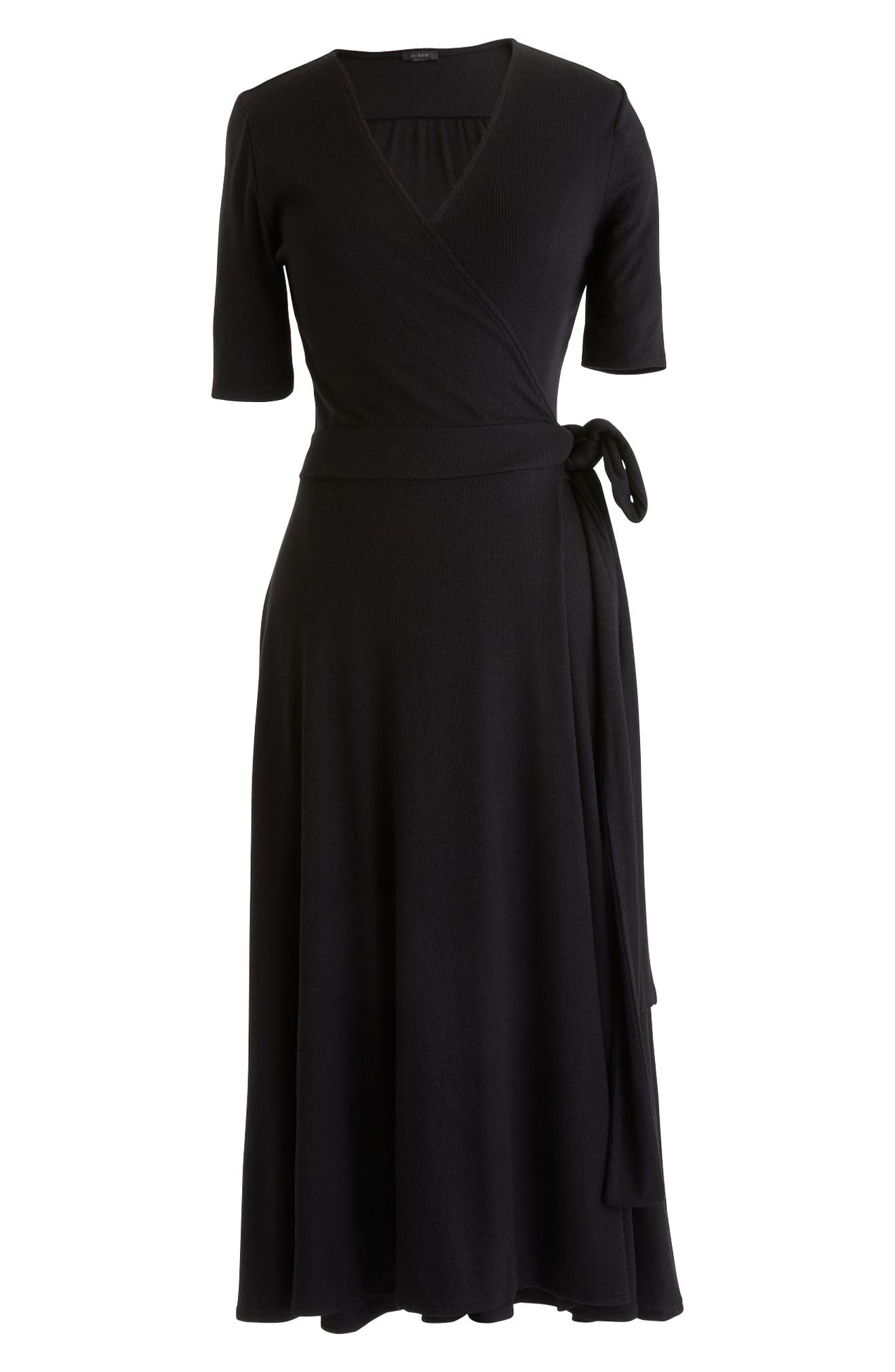 j crew black wrap dress