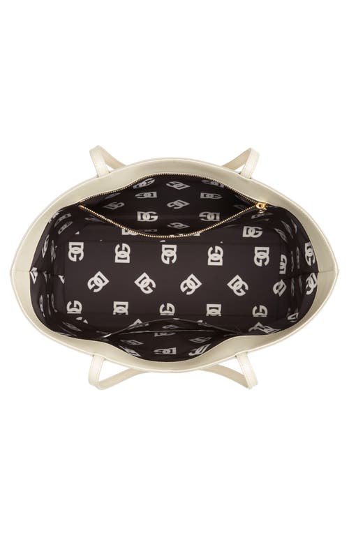 Dolce & Gabbana Dolce&gabbana Dg Logo Leather Tote In Ivory