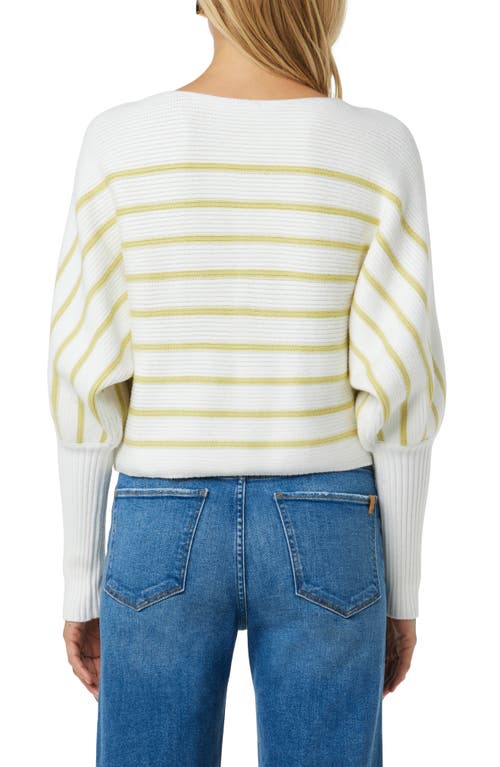 Shop Joe's The Karina Breton Stripe Crop Sweater In White/lemongrass S