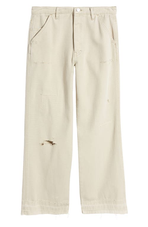 Frame Men's Canvas Released-hem Skater Jeans In Beach Sand Rips
