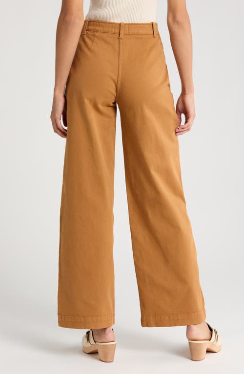 Shop Caslonr Caslon(r) Ultra High Waist Patch Pocket Wide Leg Pants In Tan Sugar