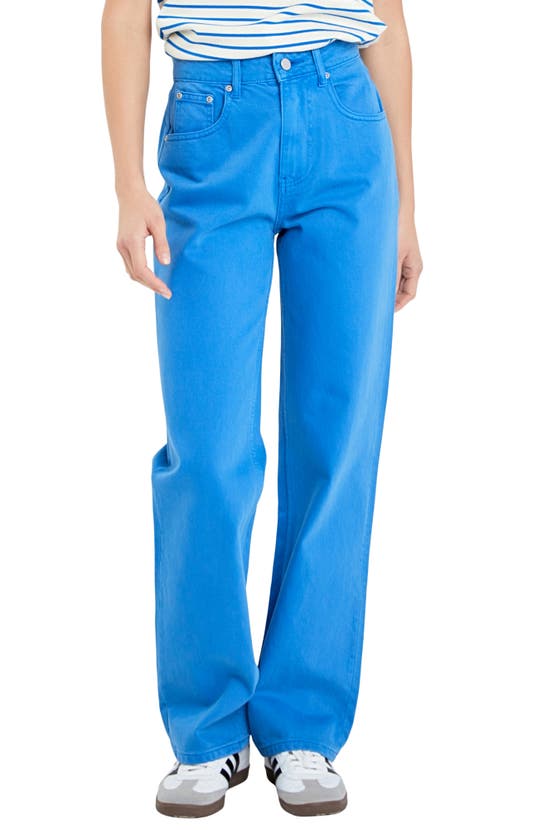 Shop English Factory Wide Leg Jeans In Ocean Blue