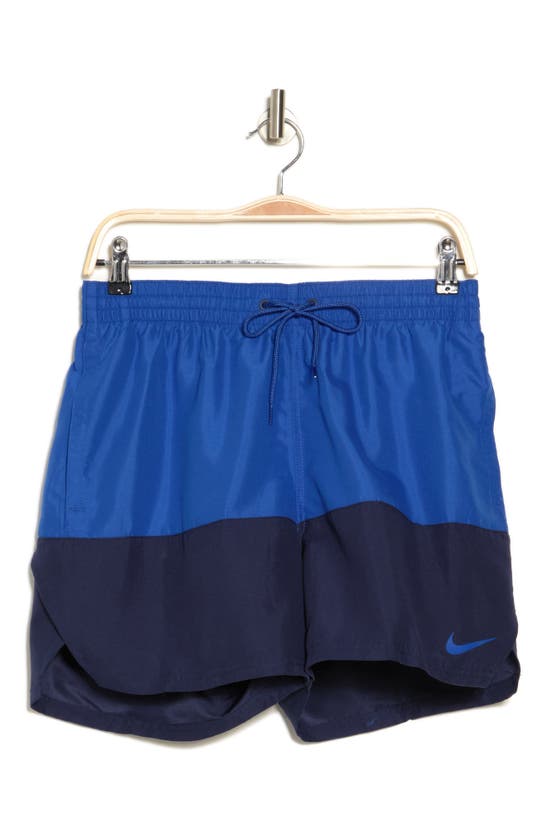 Nike Colorblock Drawstring Volley Shorts In Game Royal
