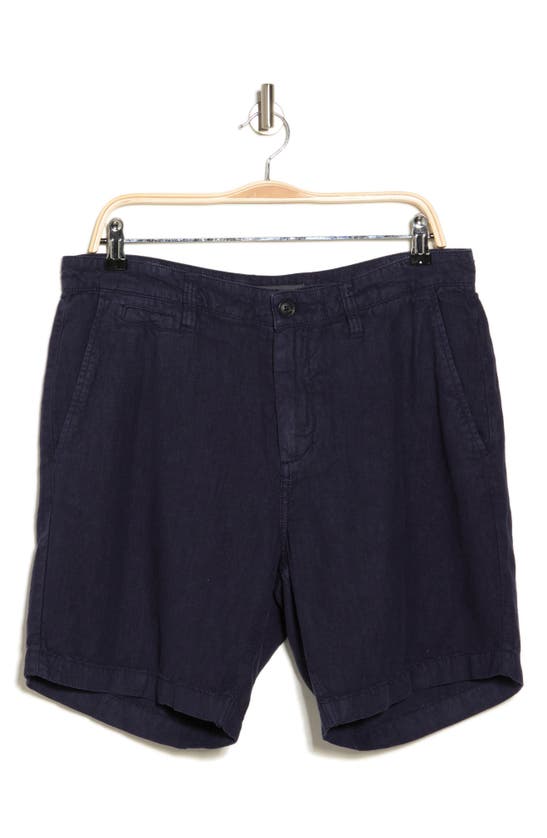 Shop John Varvatos Johnny Flat Front Shorts In Navy