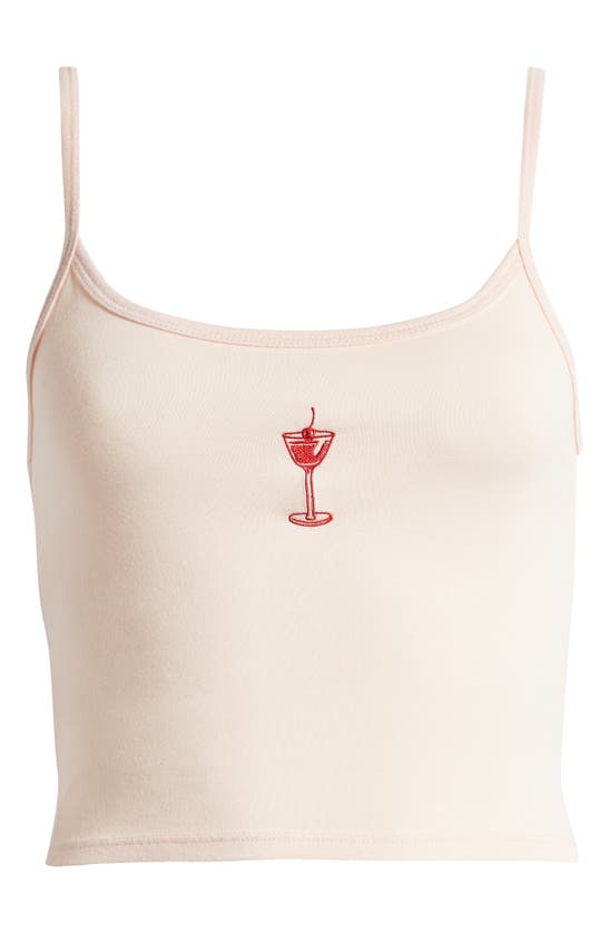 Shop Pacsun Cherry Cocktail Crop Camisole In Light Pink