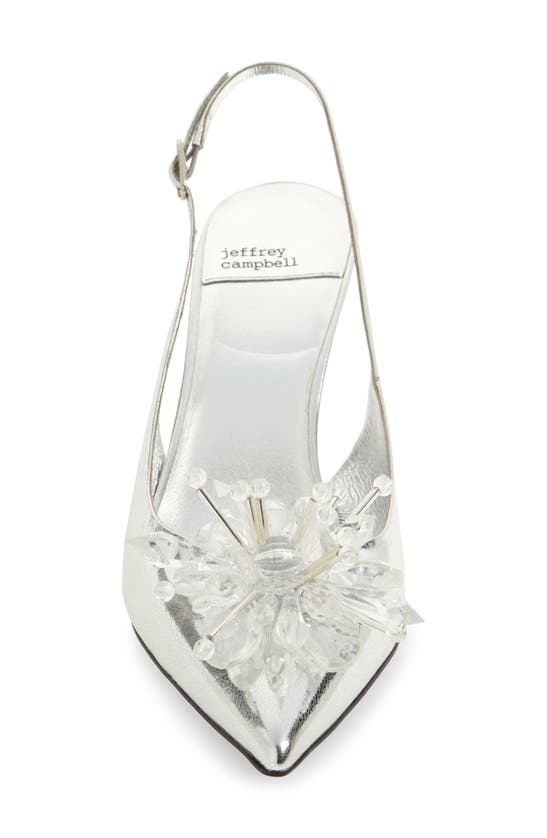 Shop Jeffrey Campbell Gambol Slingback Pointed Toe Pump In Silver Clear