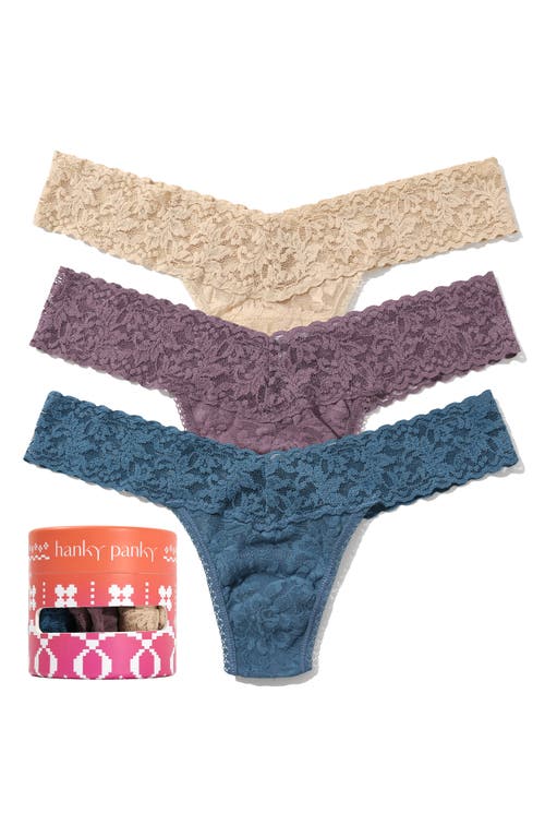 HANKY PANKY HANKY PANKY HOLIDAY ASSORTED 3-PACK LOW RISE THONGS 