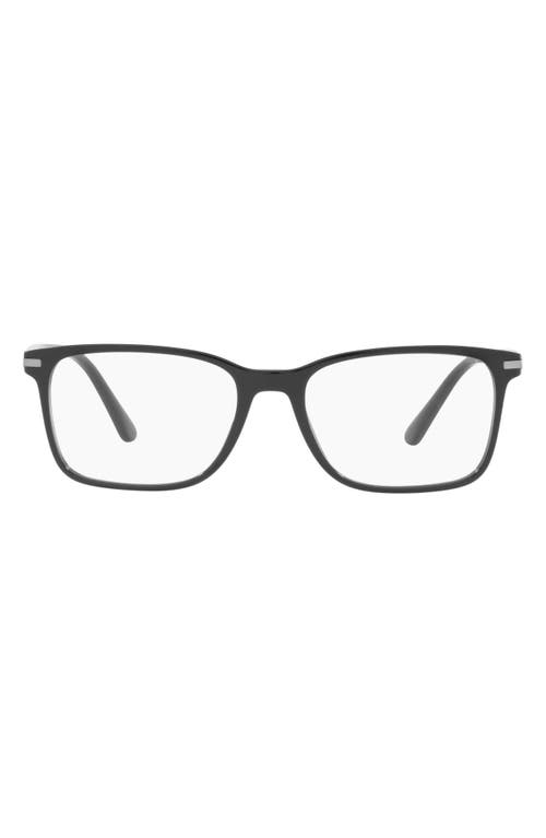 Prada 56mm Rectangular Optical Glasses in Black at Nordstrom