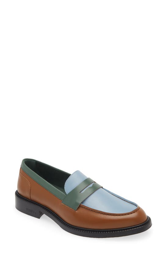 Vinny's Townee Tri-tone Penny Loafer In Light Blue