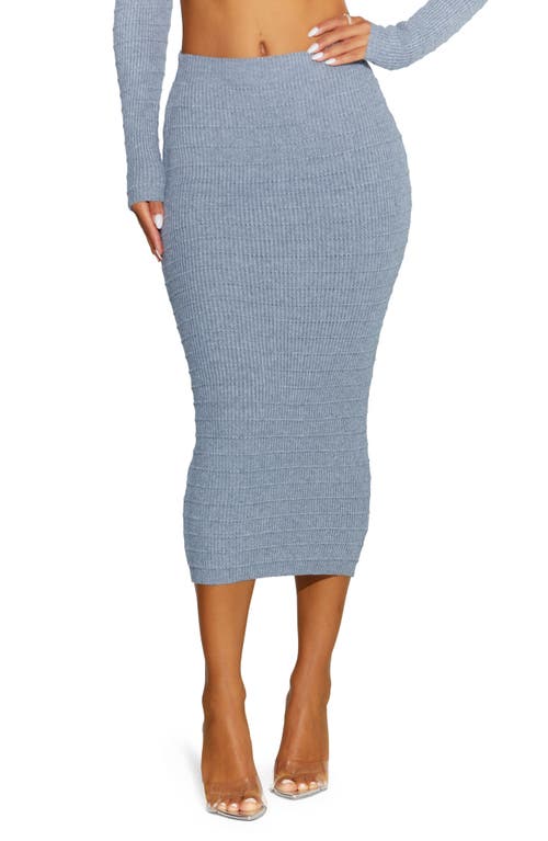 Rib Midi Sweater Skirt in Grey