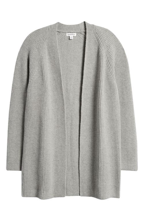 Shop Nordstrom Rib Long Cardigan In Grey Medium Heather