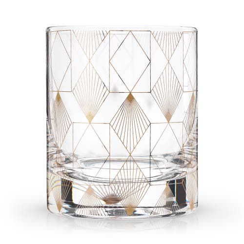 Viski Deco Crystal Tumbler In Clear