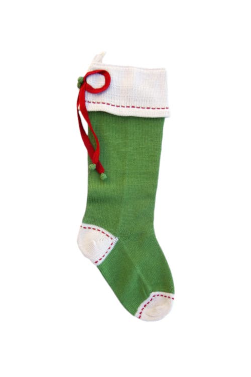 Melange Collection Bow Stocking in Green 