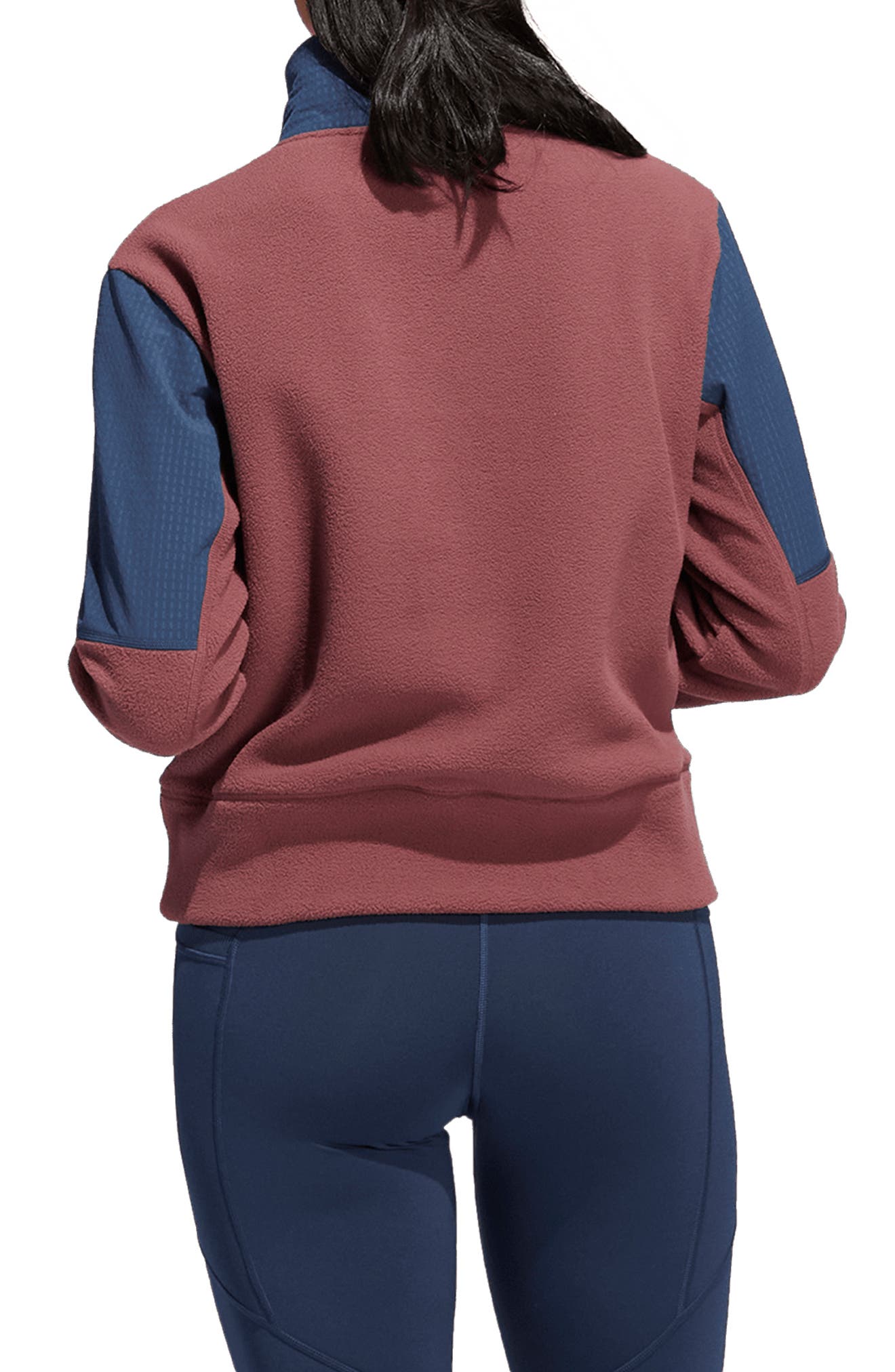 Adidas Women's Fleece Quarter-Zip Jacket Quiet Crimson S