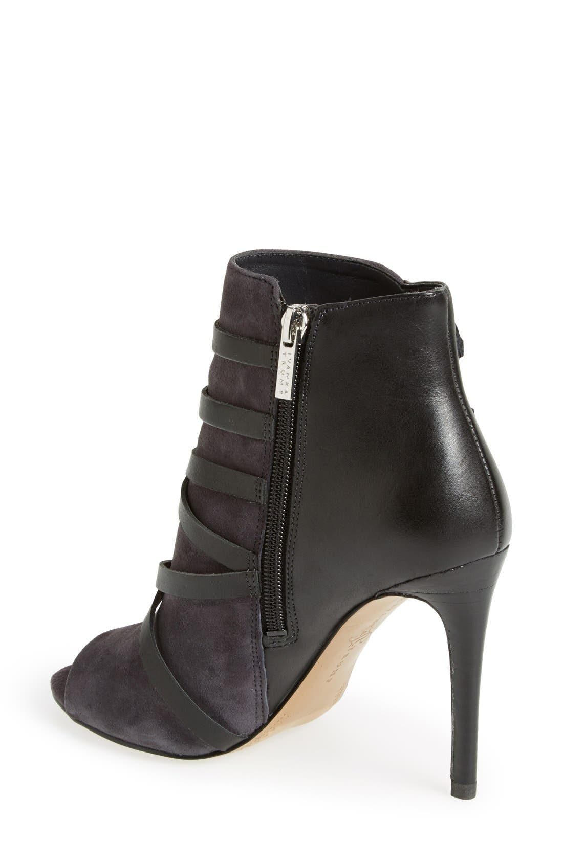 IVANKA TRUMP,
                                                'Sinclair' Leather & Suede Peep Toe Bootie,
                                                Alternate thumbnail 3, color,
                                                340