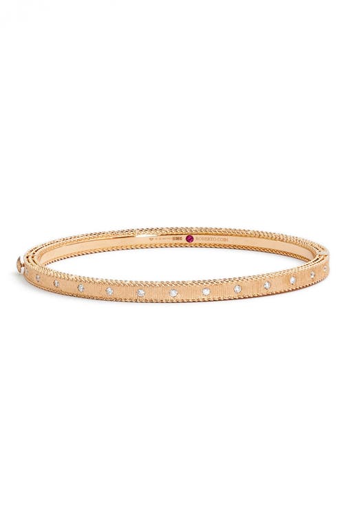 Roberto Coin Princess Diamond Bracelet in Rose Gold at Nordstrom, Size 7 In