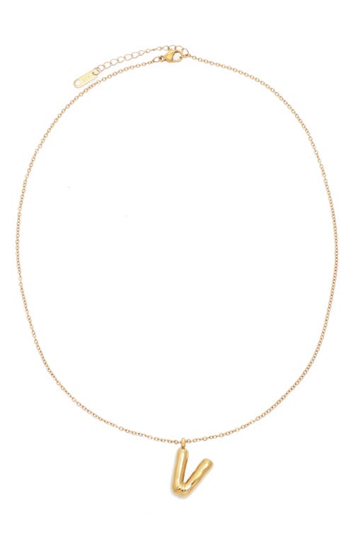 Petit Moments Bubble Initial Necklace In Gold - V