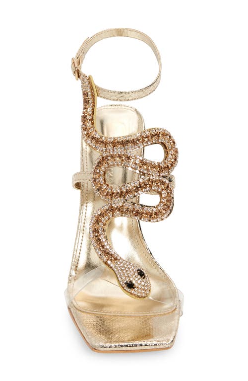 Azalea Wang Cobra Ankle Strap Sandal In Gold