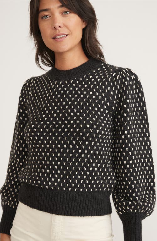 Shop Marine Layer Alma Puff Sleeve Sweater In Blackwhite