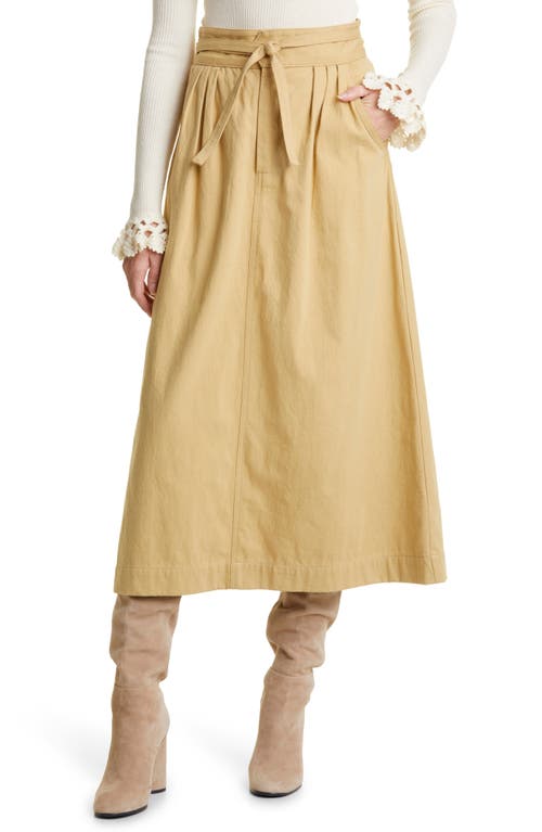 Sea Therese Cotton Twill Midi Skirt in Cream
