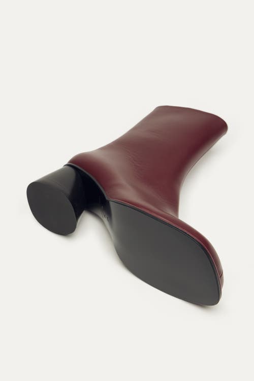 Want Les Essentiels De La Vie Want Les Essentiels Holton Smooth Leather Heeled Boots In Dark Cherry