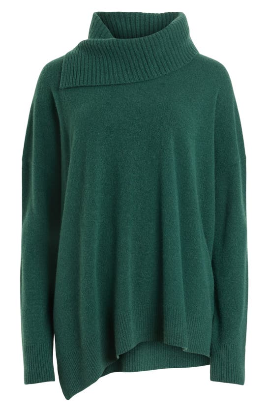 Allsaints Whitby Cashmere Blend Funnel Neck Sweater In Bottle Green