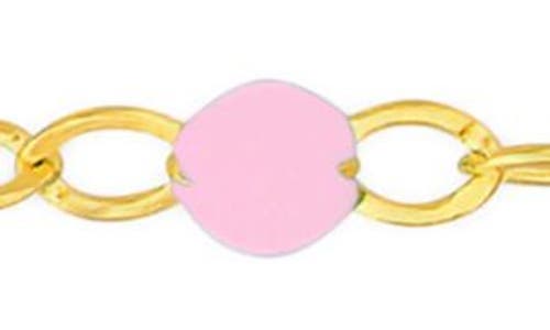 Central Park Enamel Station Chain Anklet In Pink
