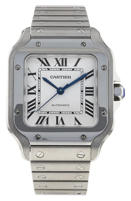 Shop Watchfinder & Co. Cartier  2018 Santos De Cartier Automatic Bracelet Watch, 35mm In Silver