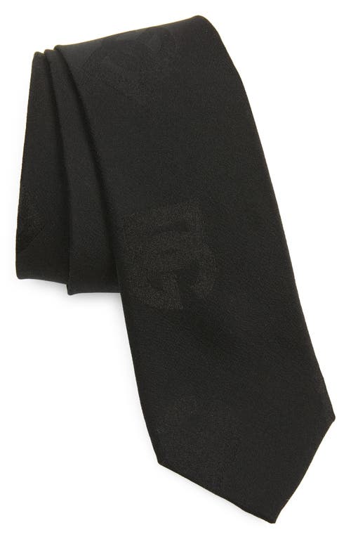 Dolce & Gabbana Logo Jacquard Silk Tie in Black