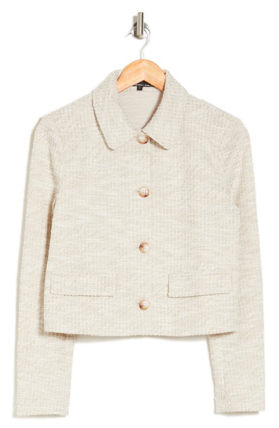 Amanda & Chelsea Relaxed Button Front Jacket In Taupe