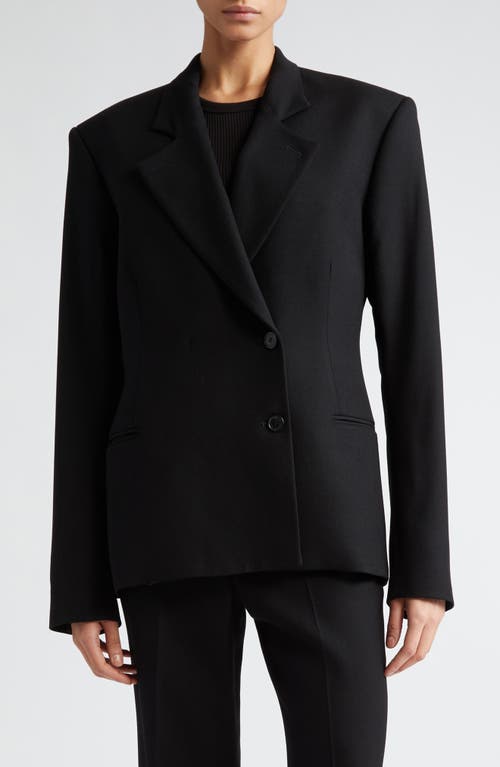 Credo Asymmetric Wool Blazer in Black