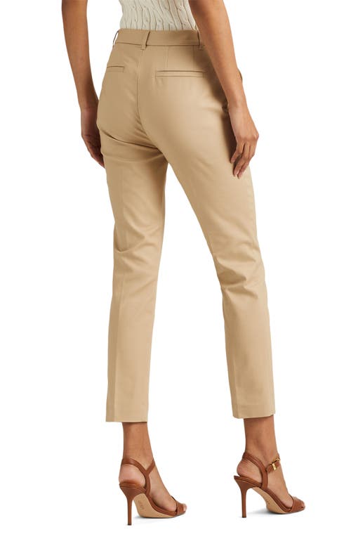 Ralph Lauren Lauren Double Faced Stretch Cotton Pants In Birch Tan