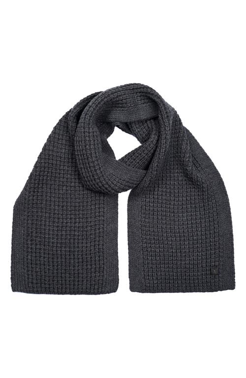 AllSaints Waffle Knit Scarf in Charcoal