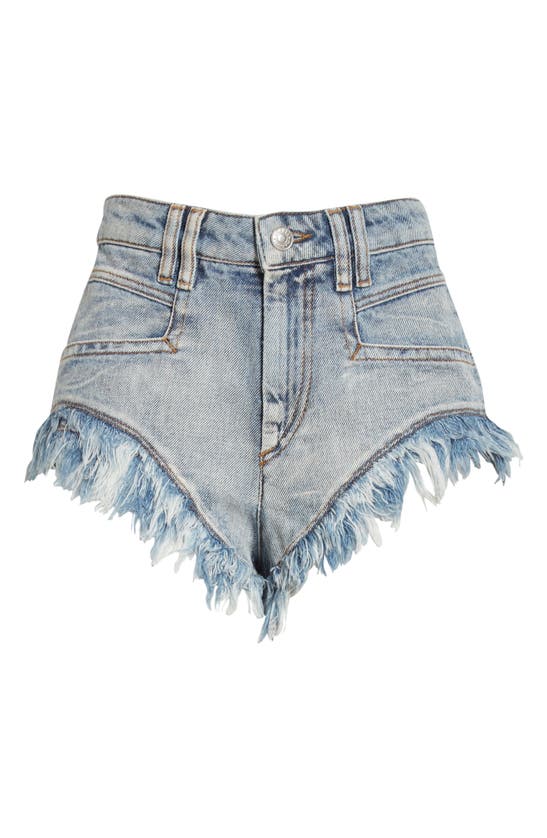 Isabel Marant Étoile Distressed-effect Denim Shorts In Light Blue