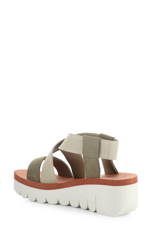 Shop Fly London Yaby Platform Wedge Sandal In Military/beige